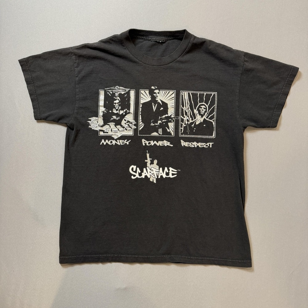 Scarface Tony Montana Shirt Mens Approx: Medium‎ Black Graphic Tee - Picture 3 of 6